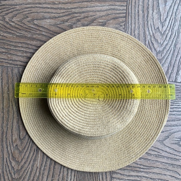 Straw Hat with Black Ribbon Bow - Picture 7 of 8